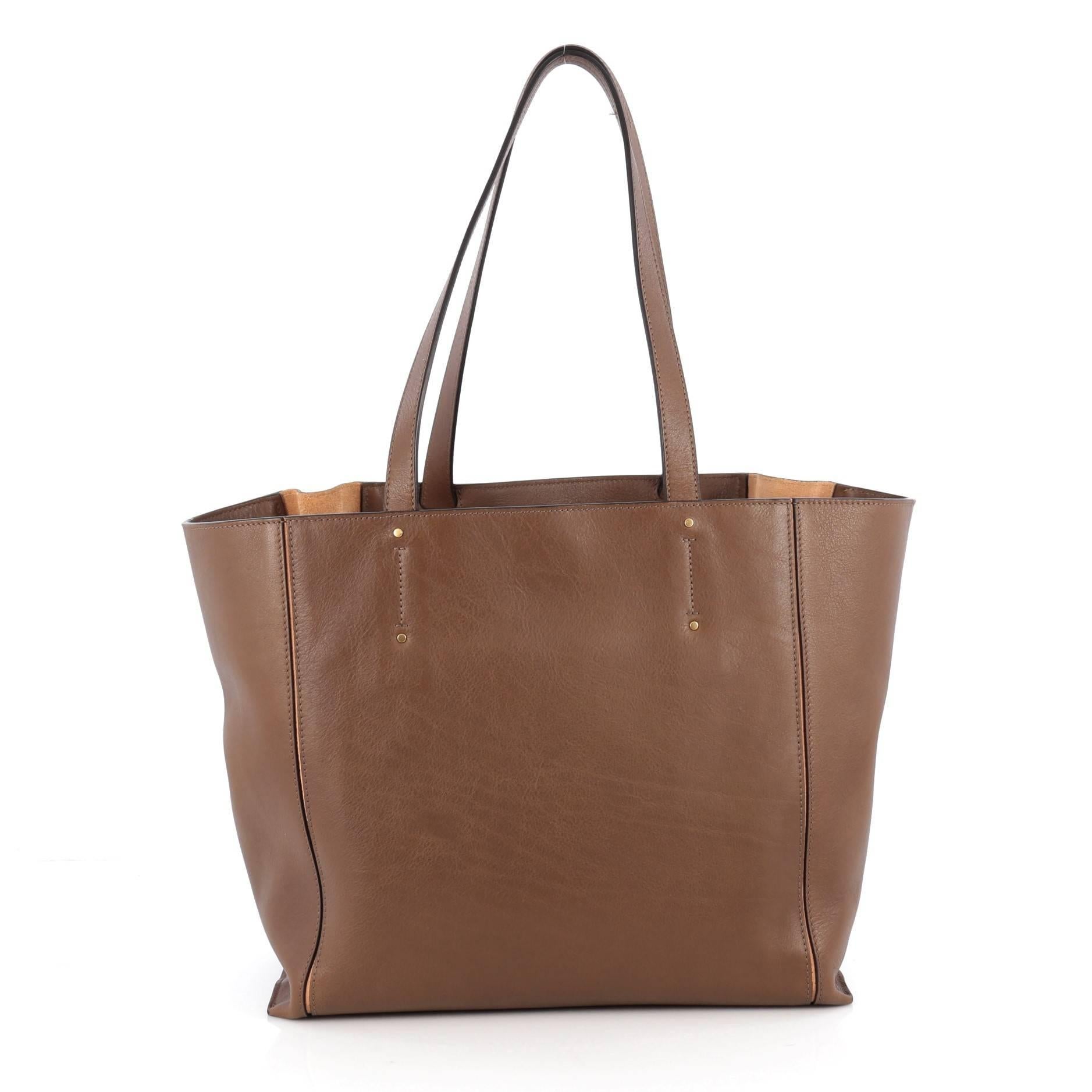 Chloe Milo Shopping Tote Leather Medium In Good Condition In NY, NY