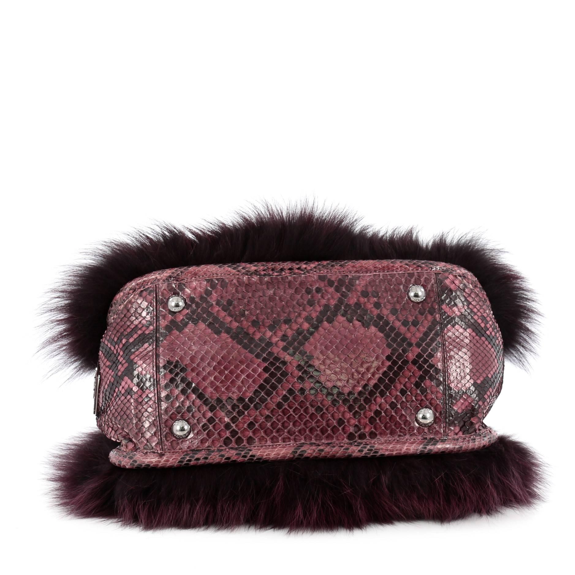 Prada Frame Satchel Fuchs Pelz und Python Medium für Damen oder Herren