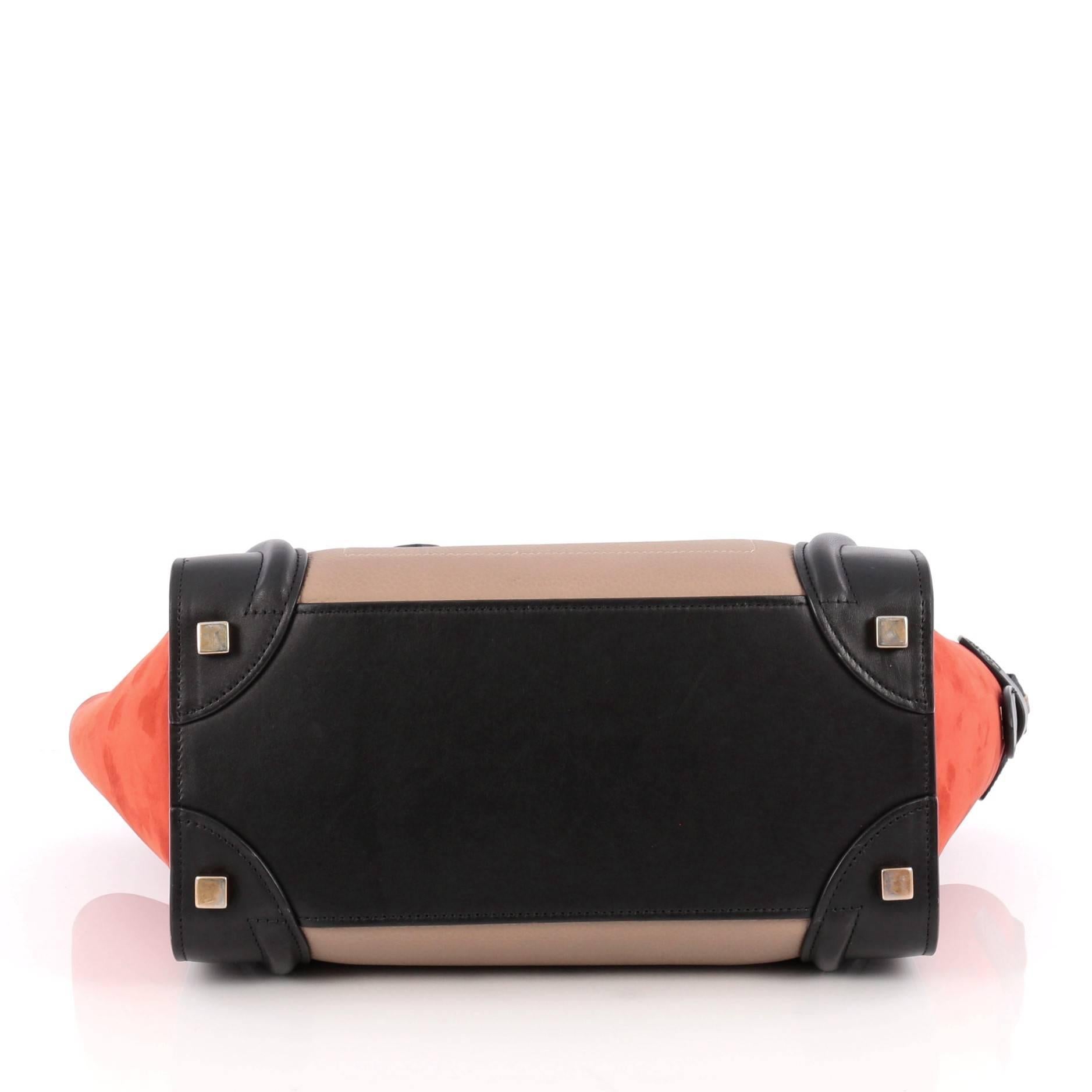 Women's or Men's Celine Tricolor Luggage Handbag Leather Micro