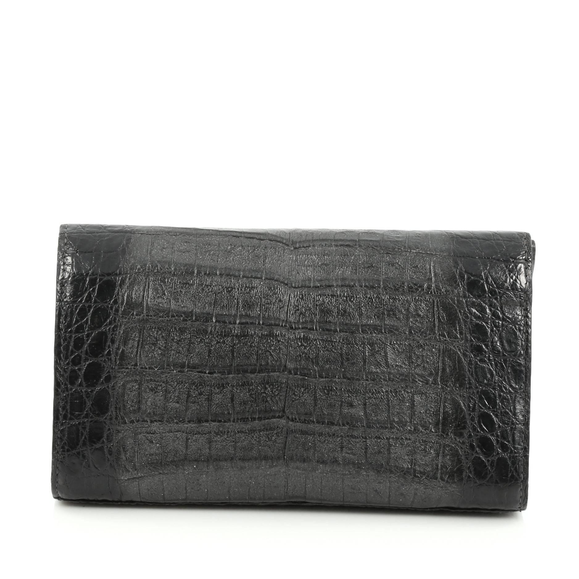 Nancy Gonzalez Flap Clutch Crocodile Small  In Good Condition In NY, NY