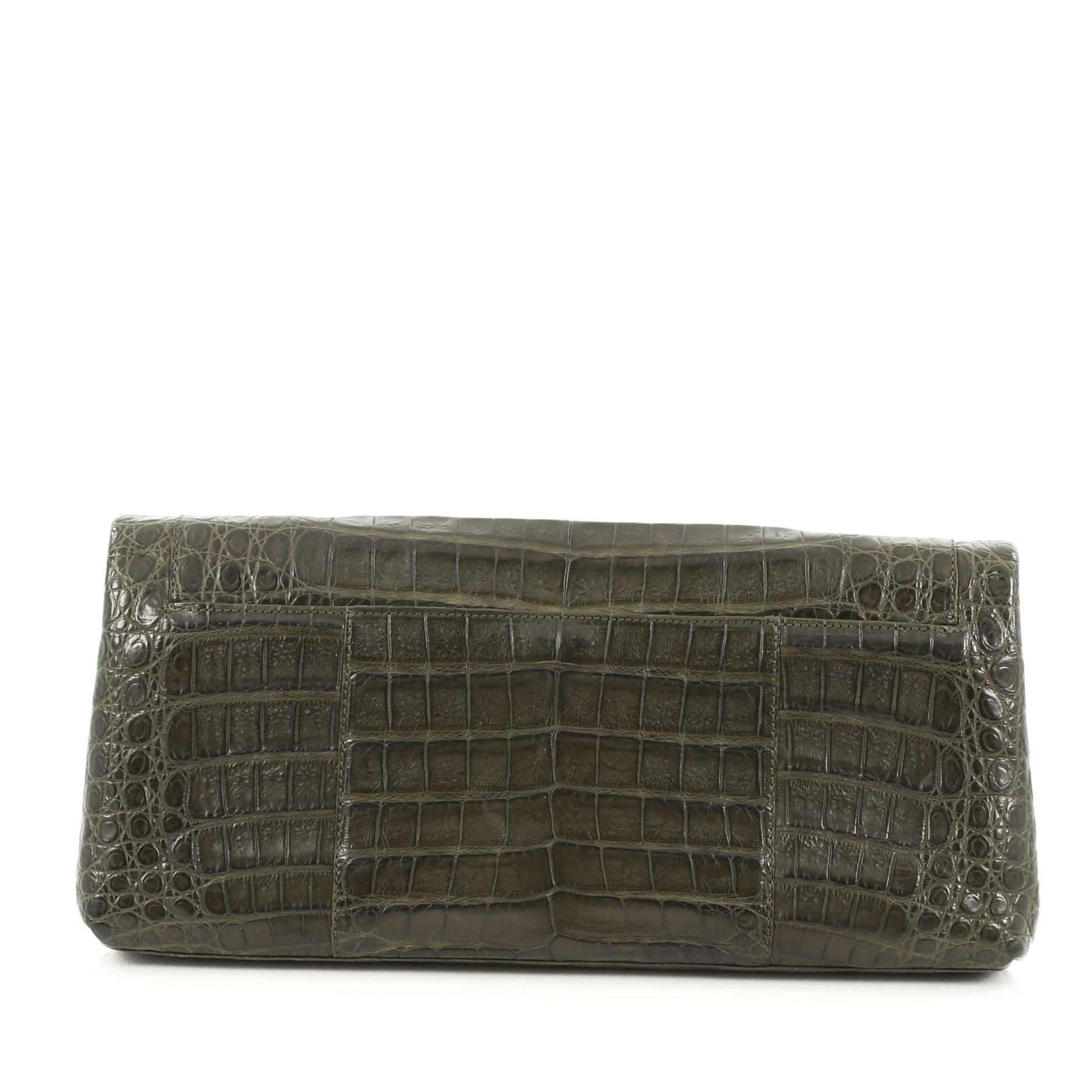Nancy Gonzalez Convertible Flap Clutch Crocodile Long In Good Condition In NY, NY