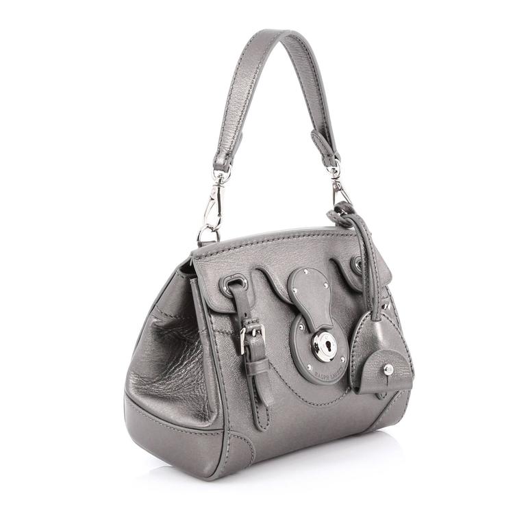 Gray Ralph Lauren Collection Ricky Crossbody Bag Leather Mini For Sale