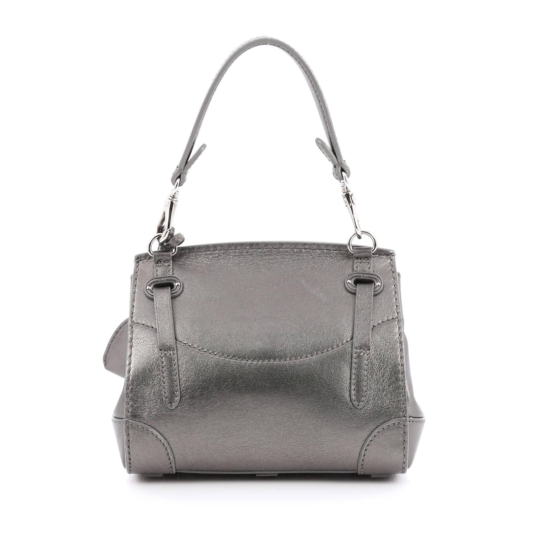 Gray Ralph Lauren Collection Ricky Crossbody Bag Leather Mini