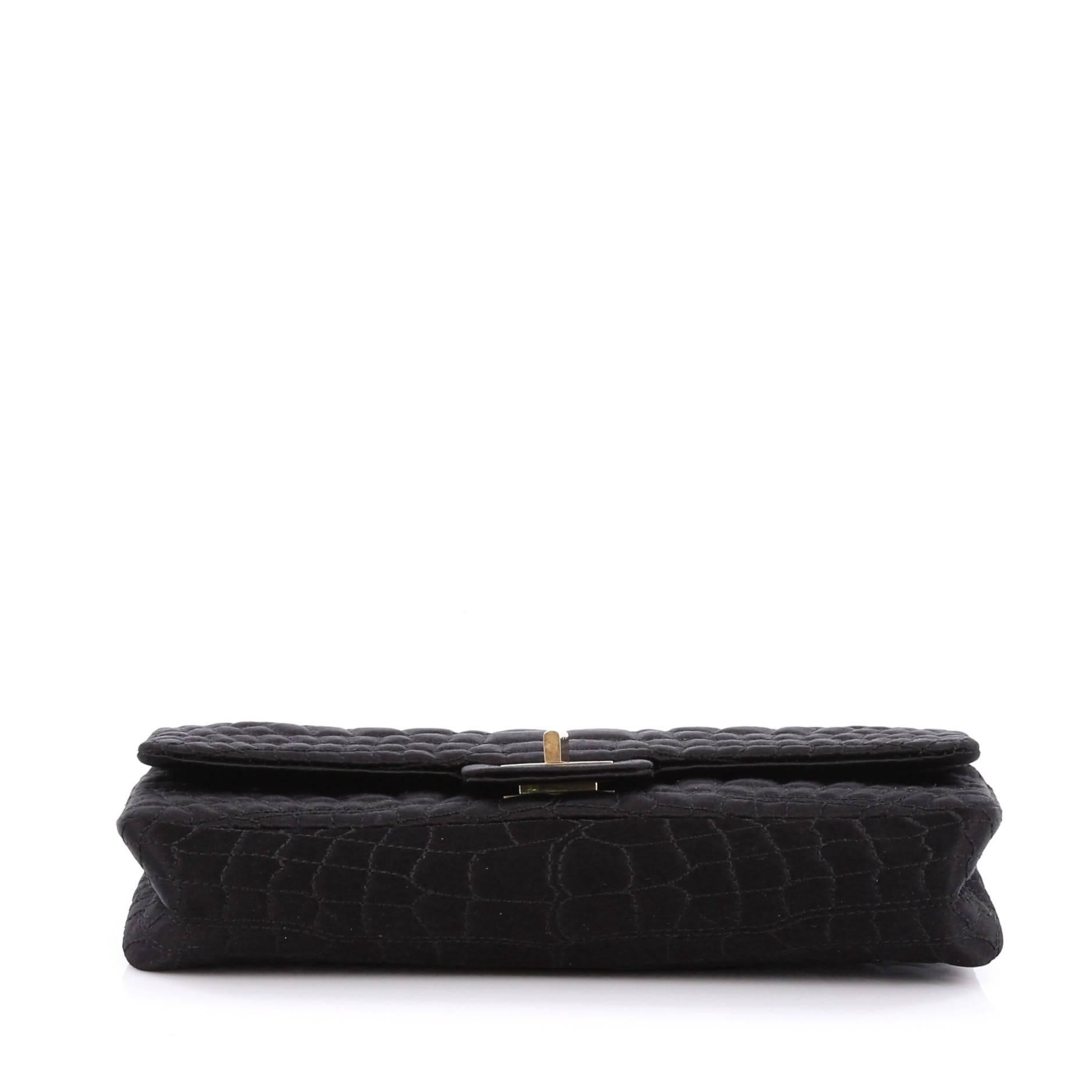 Women's or Men's Chanel Reissue 2.55 Handbag Crocodile Quilted Satin 225