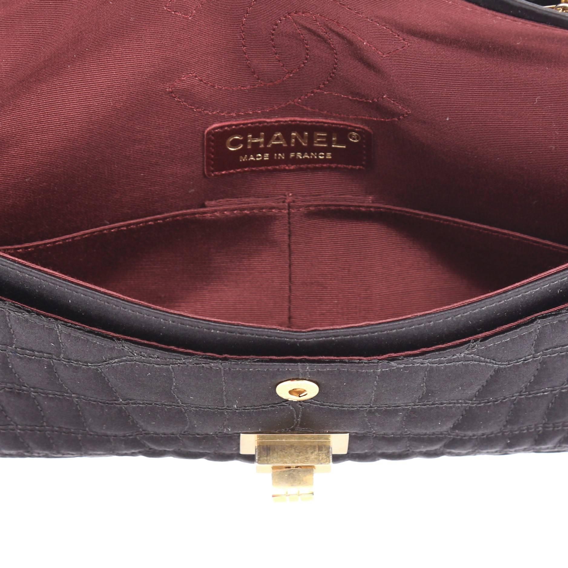 Chanel Reissue 2.55 Handbag Crocodile Quilted Satin 225 1