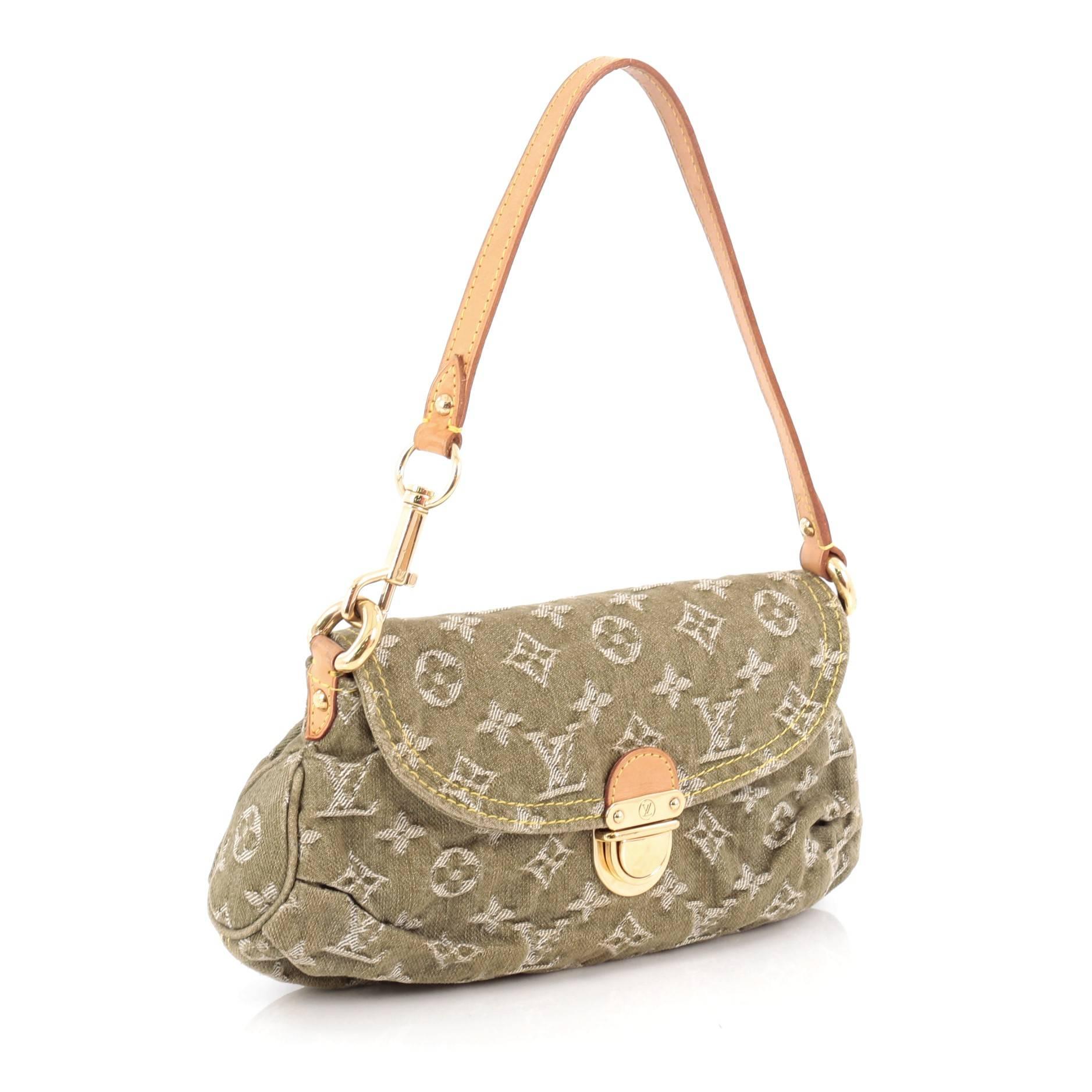Brown  Louis Vuitton Pleaty Handbag Denim Mini
