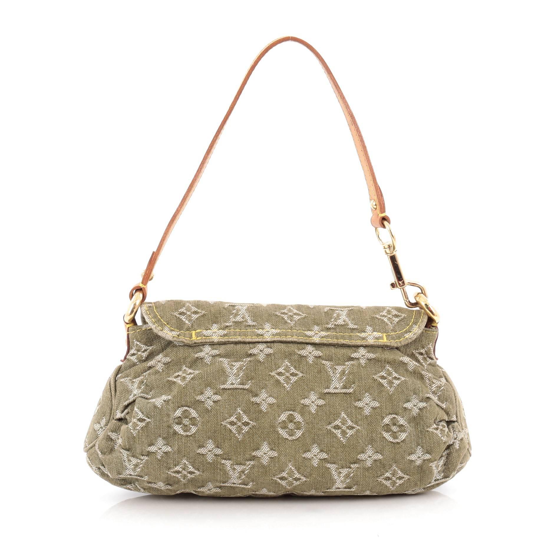  Louis Vuitton Pleaty Handbag Denim Mini In Good Condition In NY, NY