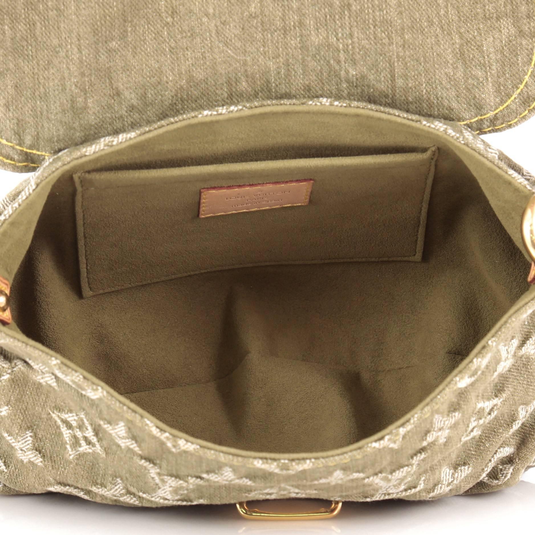  Louis Vuitton Pleaty Handbag Denim Mini 1