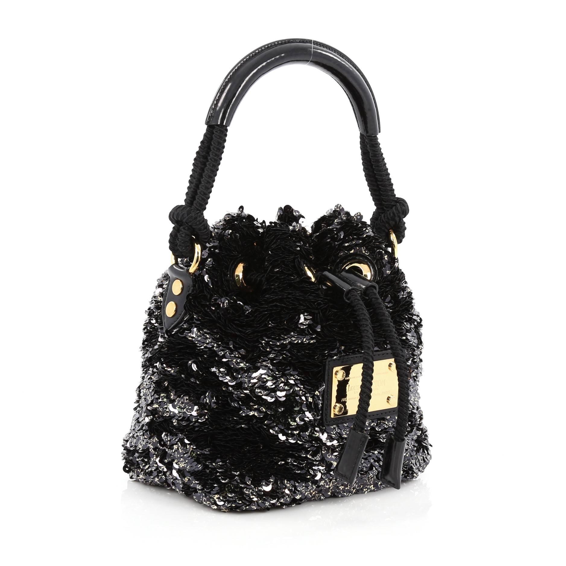 Black Louis Vuitton Noe Rococo Handbag Sequins Mini