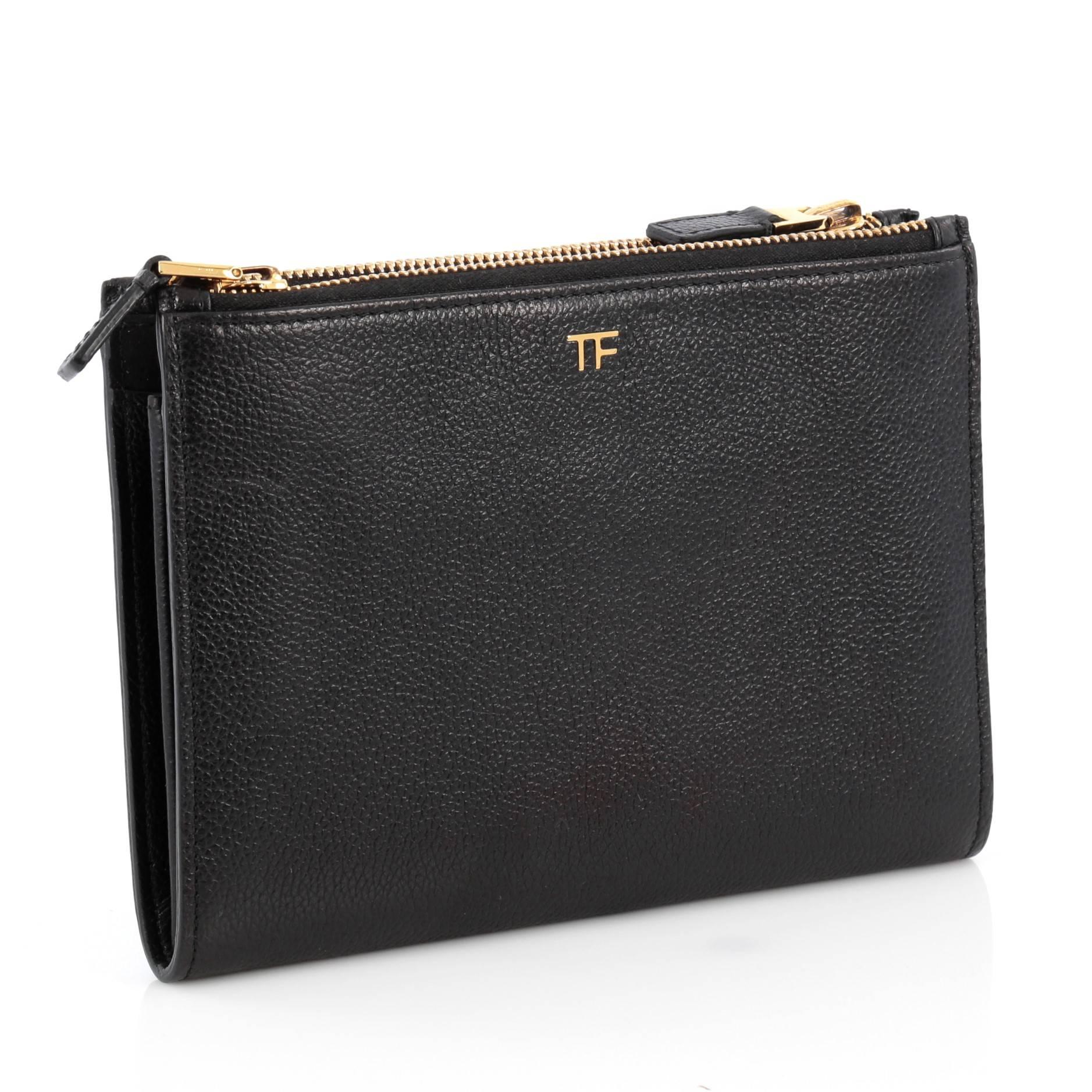 Tom Ford  Triple Zip Crossbody Bag Leather In Good Condition In NY, NY