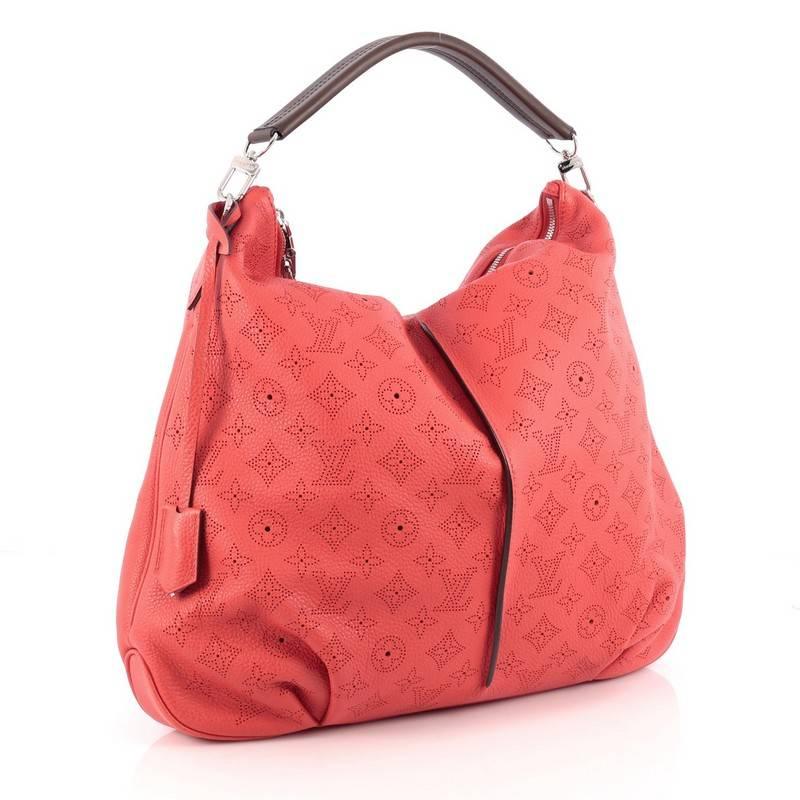 Red  Louis Vuitton Selene Handbag Mahina Leather MM