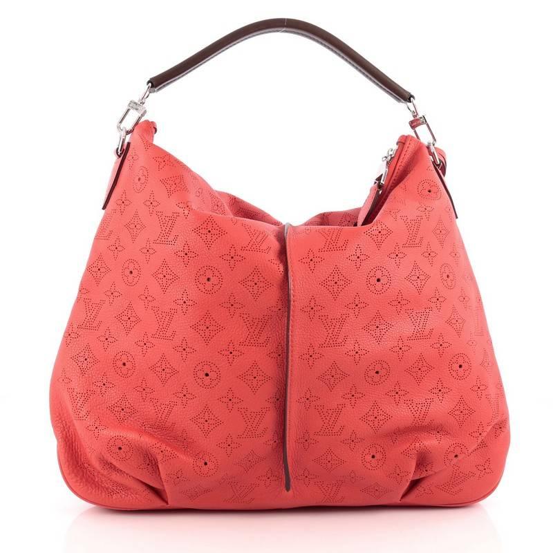 Louis Vuitton Selene Handbag Mahina Leather MM In Good Condition In NY, NY