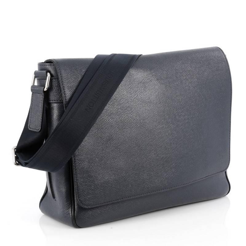Black Louis Vuitton Roman Handbag Taiga Leather MM