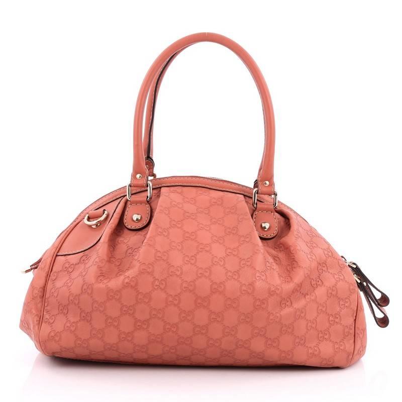 Gucci Sukey Convertible Boston Bag Guccissima Leather In Good Condition In NY, NY