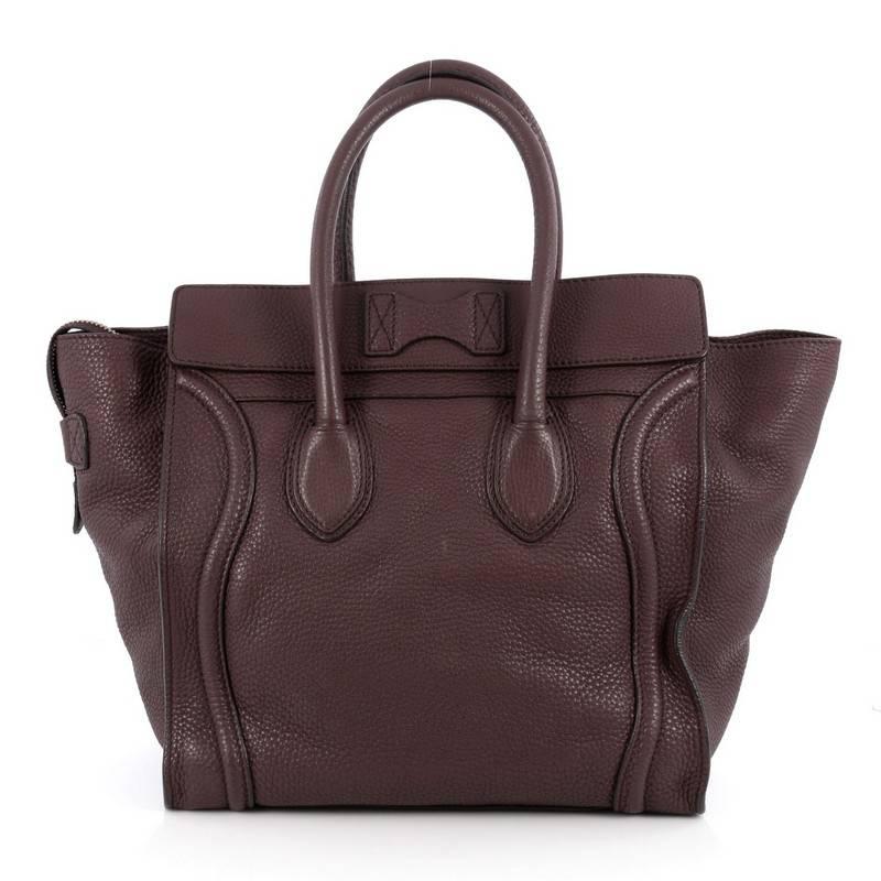  Celine Luggage Handbag Grainy Leather Mini In Good Condition In NY, NY