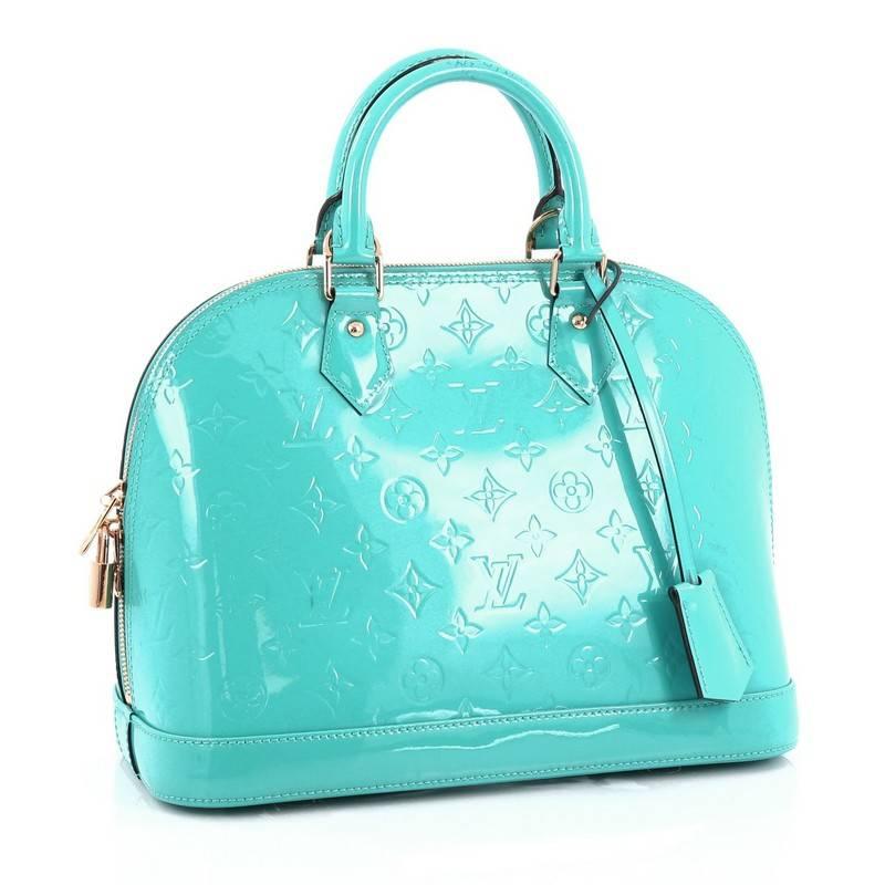 Blue  Louis Vuitton Alma Handbag Monogram Vernis PM