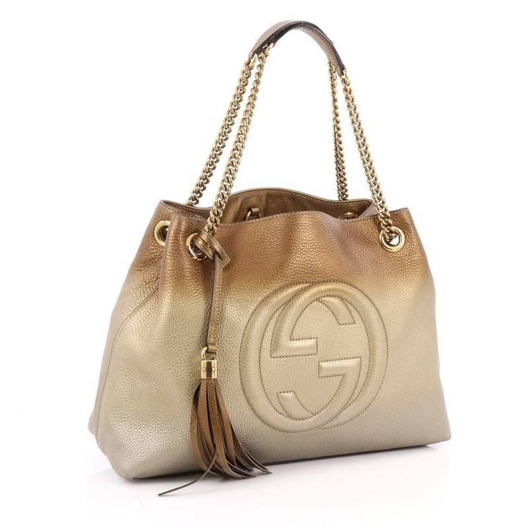 Gucci Soho Shoulder Bag Chain Strap Leather Medium at 1stdibs
