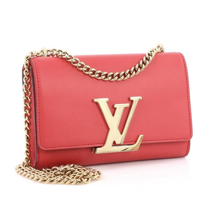 Pink Louis Vuitton Chain Louise Clutch Leather MM