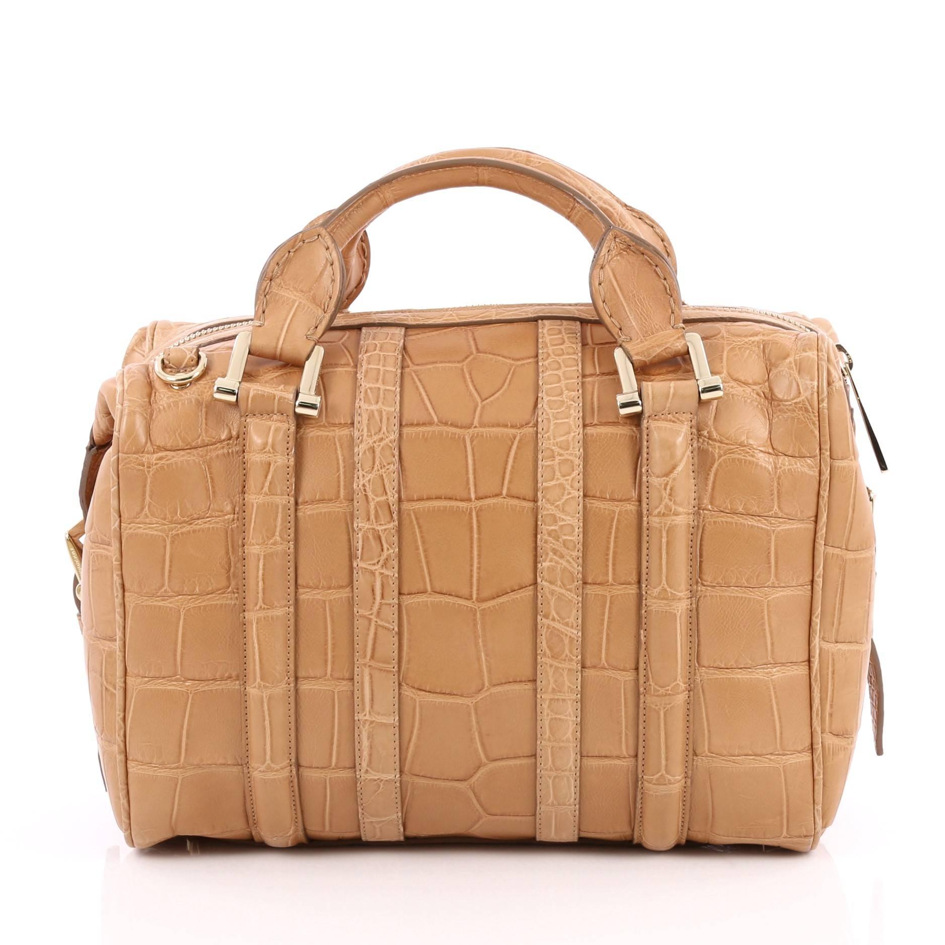 Brown Burberry Nevinson Bowling Bag Alligator Medium