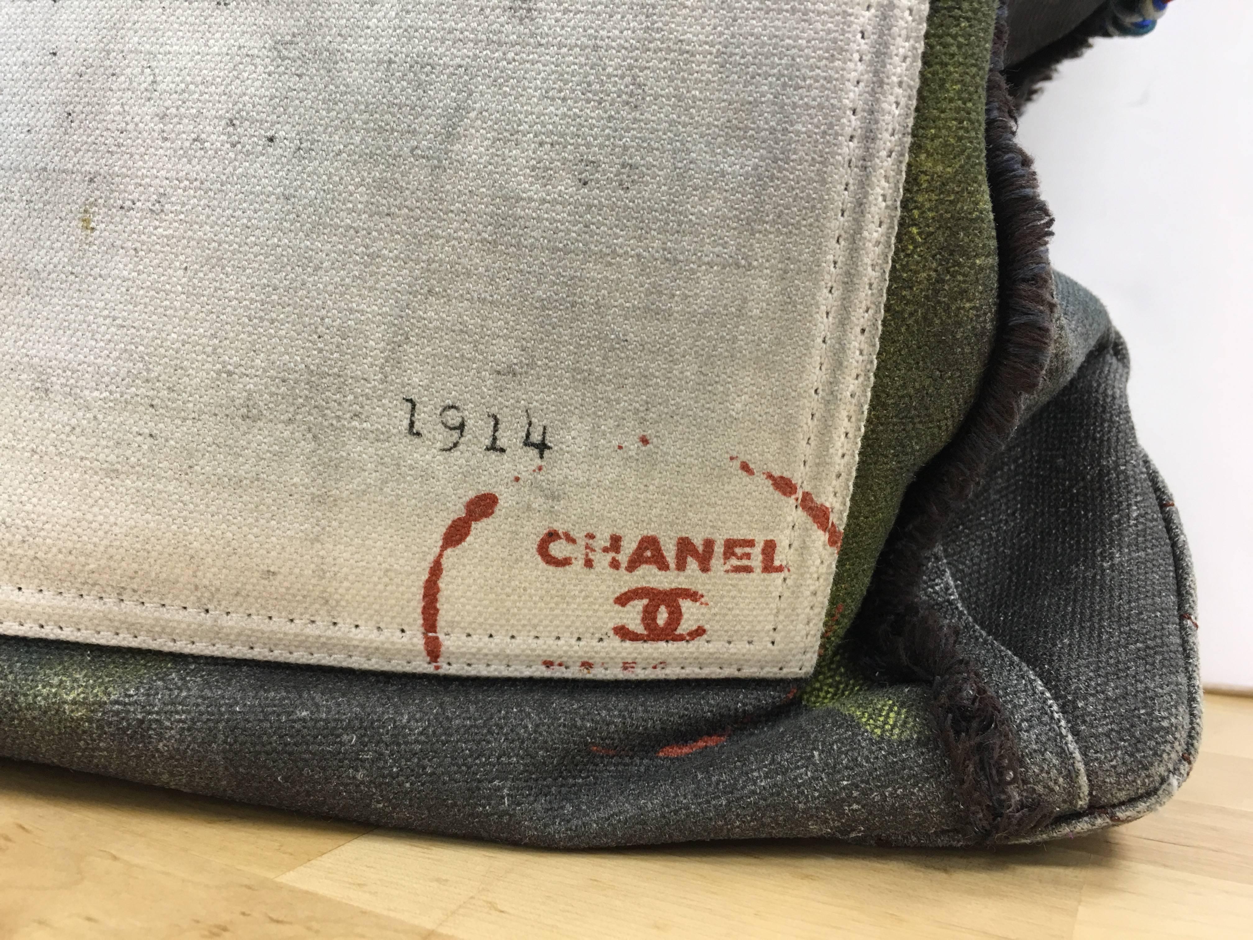 Chanel Art School Oh My Boy Tote Graffiti Canvas 5