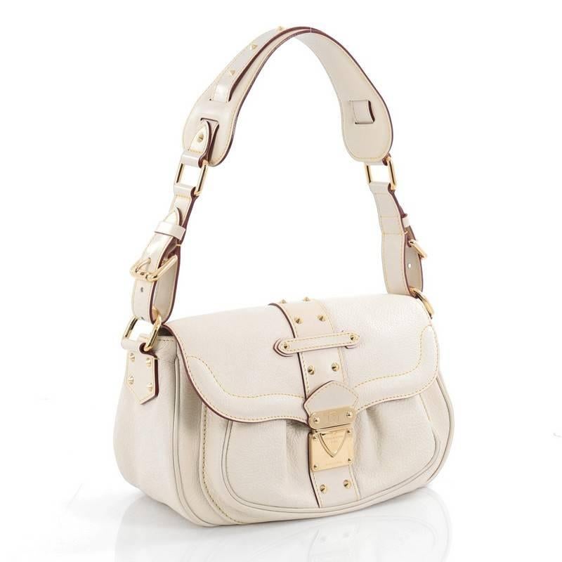 Beige  Louis Vuitton Suhali Le Confident Leather Handbag 