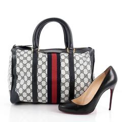 Gucci Vintage Web Boston Bag GG Canvas Medium