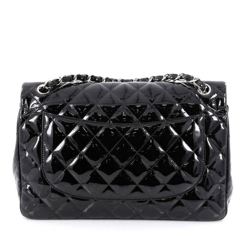 Chanel Classic Double Flap Bag Quilted Patent Jumbo In Good Condition In NY, NY