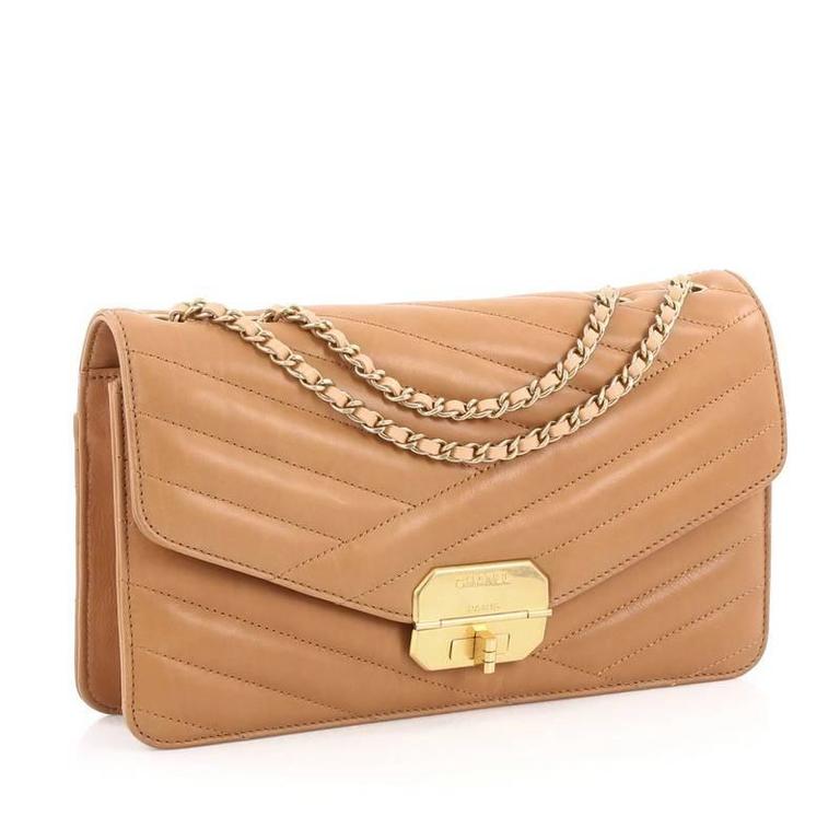 Chanel Gabrielle Flap Bag Chevron Leather Medium at 1stDibs