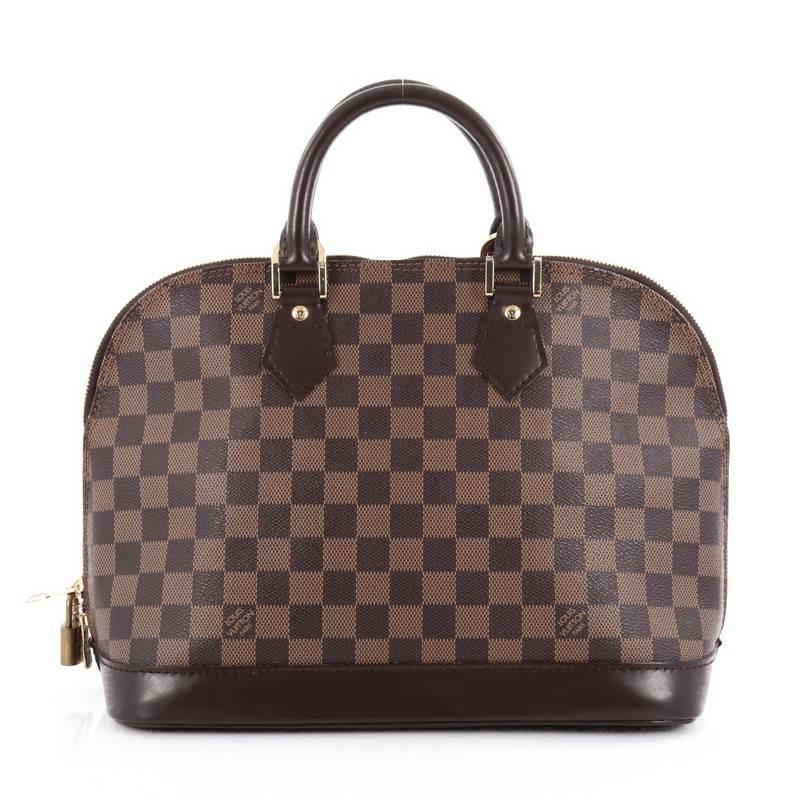 Gray Louis Vuitton Vintage Alma Handbag Damier PM