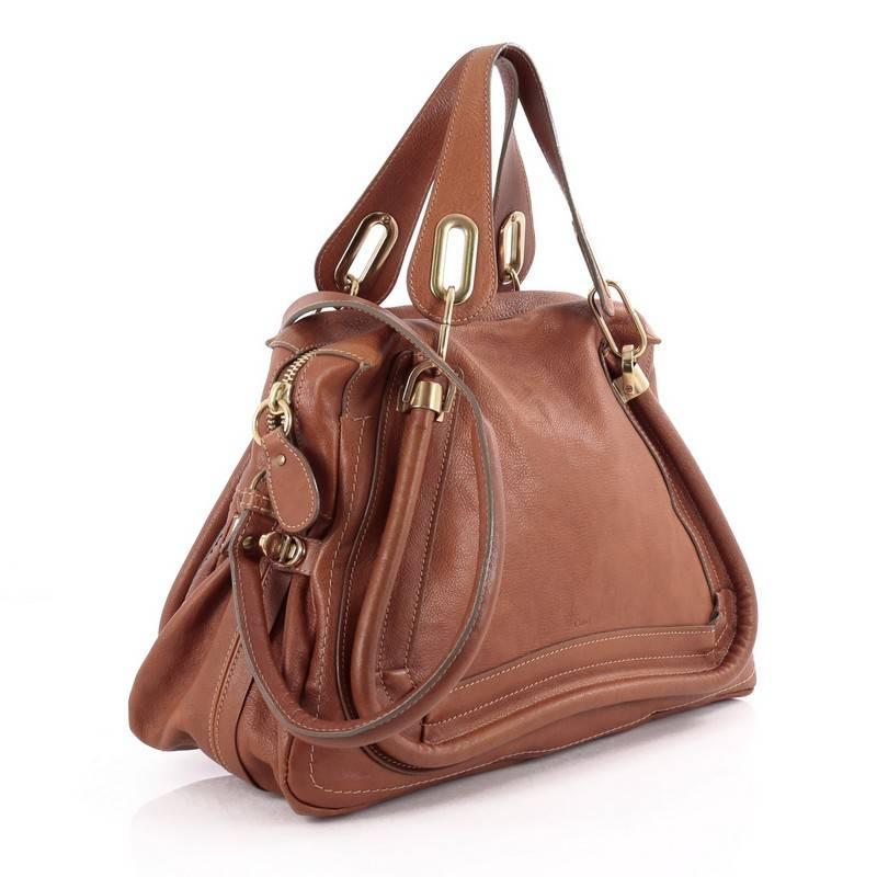 Brown Chloe Paraty Top Handle Bag Leather Medium