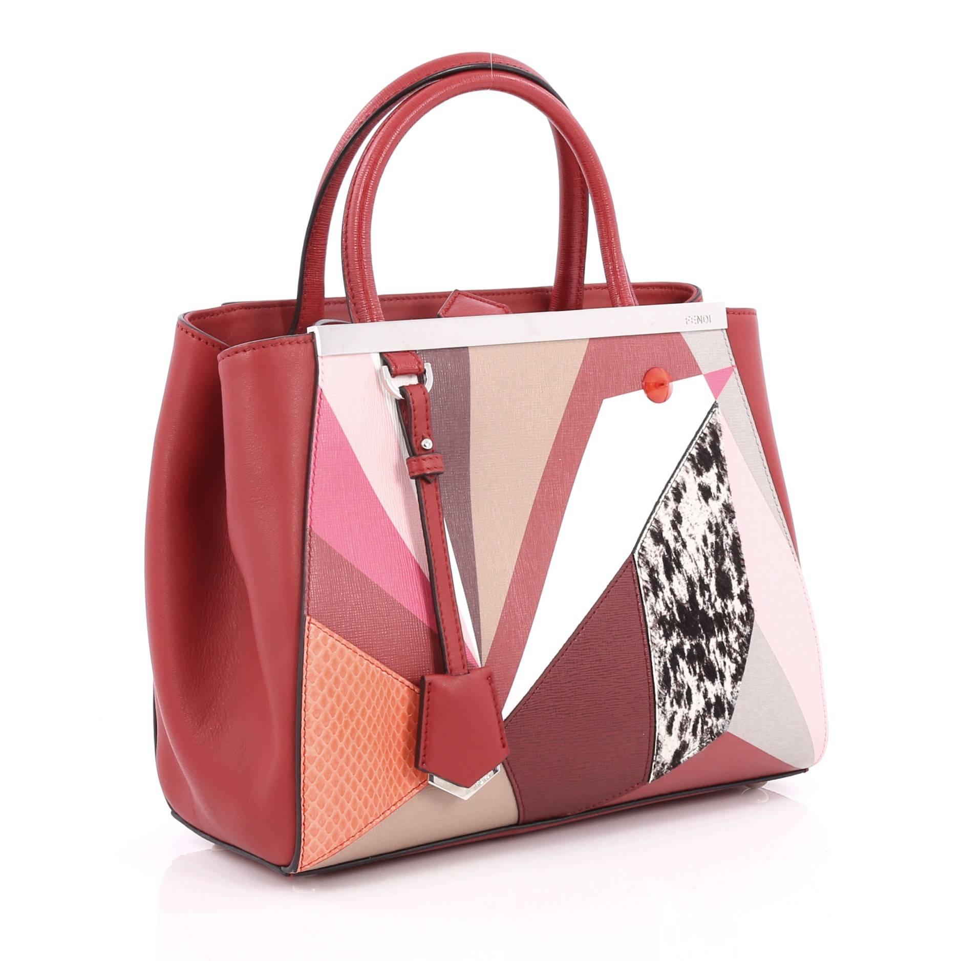 Pink Fendi 2Jours Handbag Mixed Media Petite