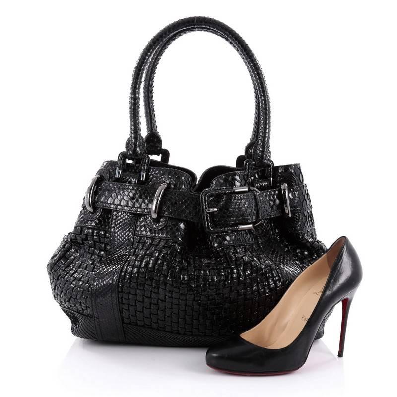 Burberry Beaton Bag Woven Python Large at 1stDibs