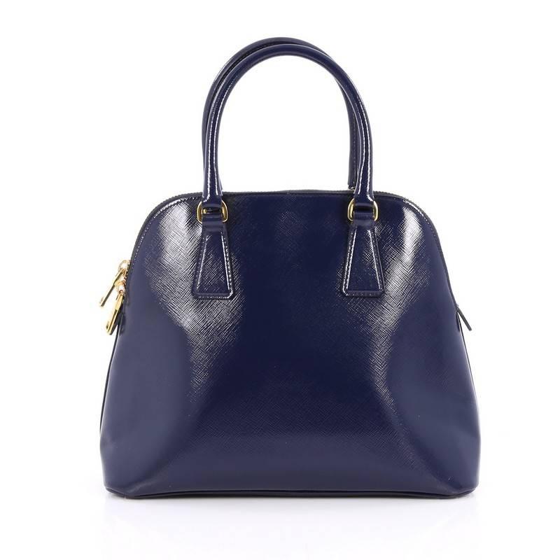 Prada Zip Around Convertible Dome Satchel Vernice Saffiano Leather North  In Good Condition In NY, NY