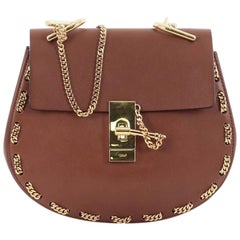Chloe Drew Crossbody Bag Chain Embellished Leather Small