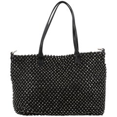 Valentino Glamorous Tote Crystal Embellished Leather Medium