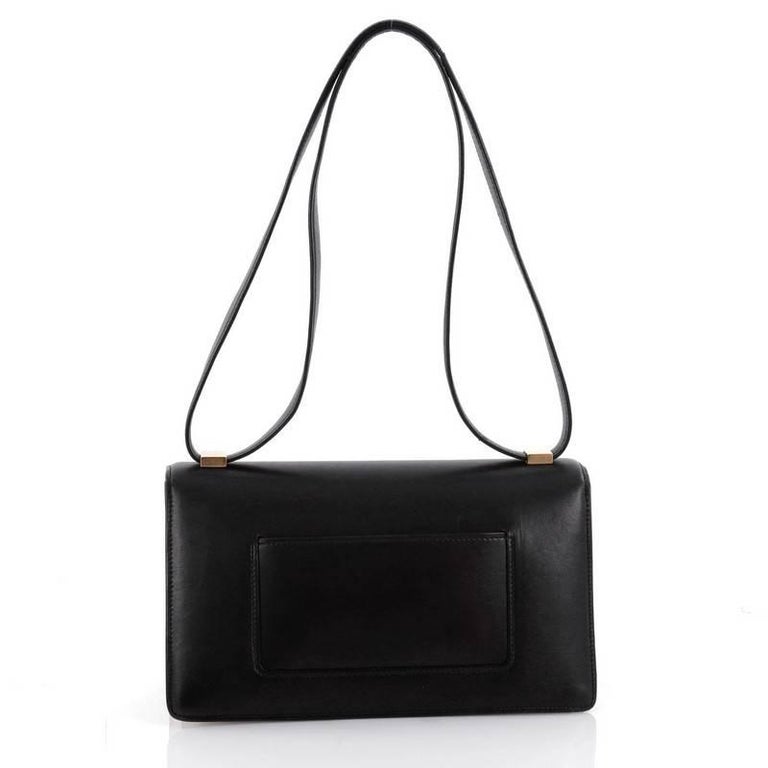 Celine Black/Beige Leather Flap Small Case Shoulder Bag