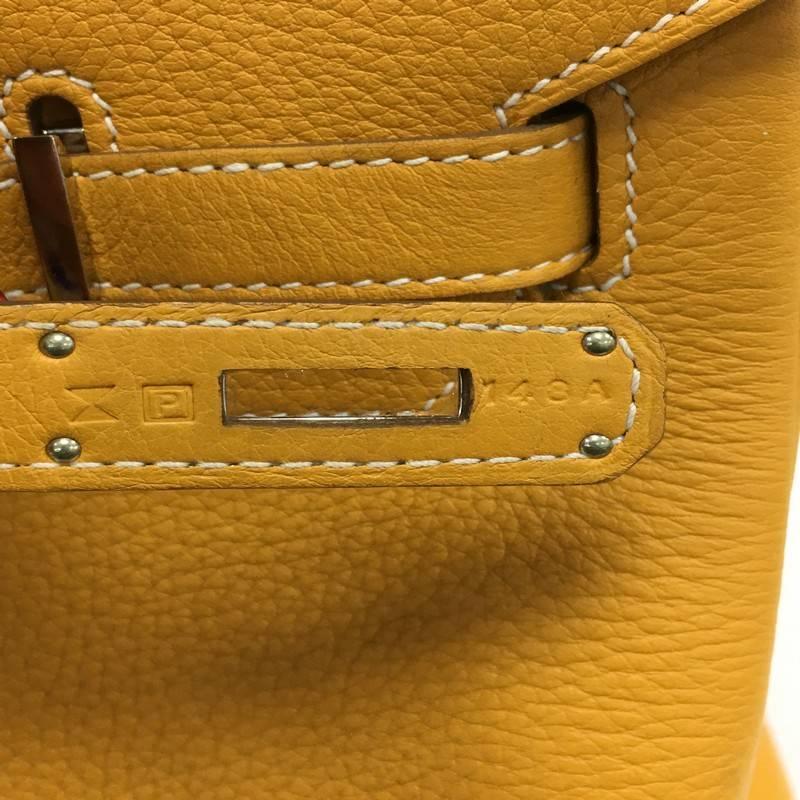 Hermes Birkin Handbag Moutarde Clemence with Palladium Hardware 35 4