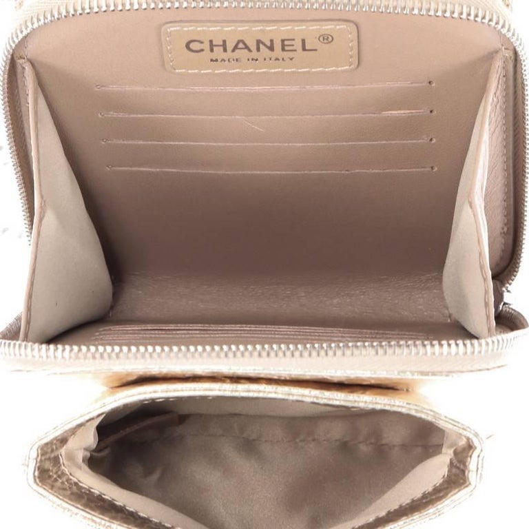 Chanel Wallet on Chain Flap Quilted Metallic Calfskin Mini at 1stDibs