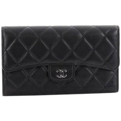 Chanel L Flap Wallet Quilted Lambskin Long