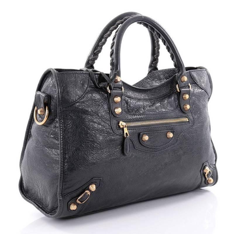Balenciaga City Giant Studs Handbag Leather Medium In Good Condition In NY, NY
