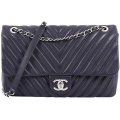Chanel Double Stitch Flap Bag Chevron Lambskin Jumbo