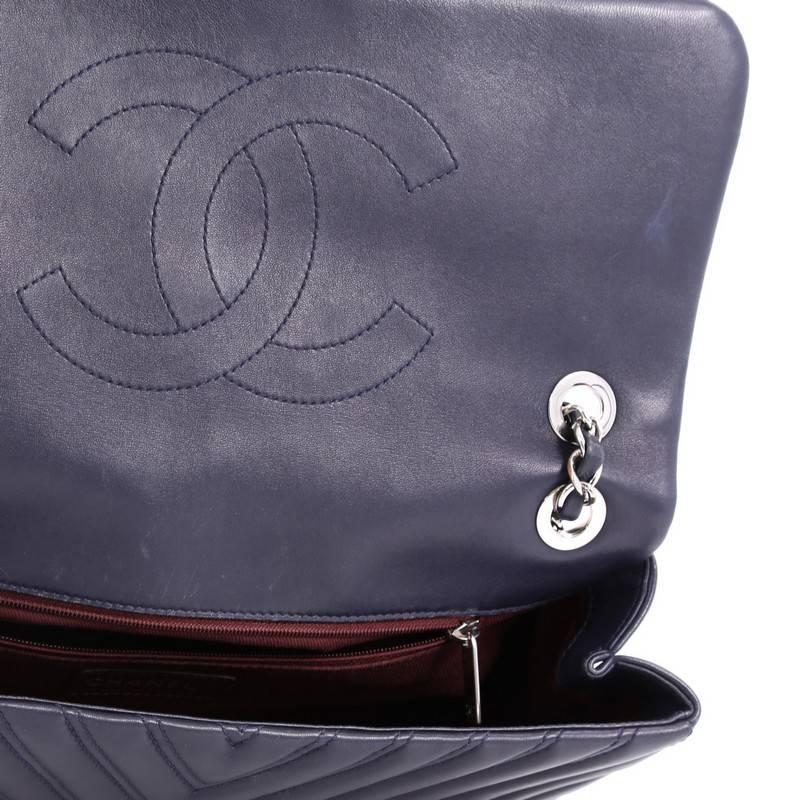 Chanel Double Stitch Flap Bag Chevron Lambskin Jumbo 2