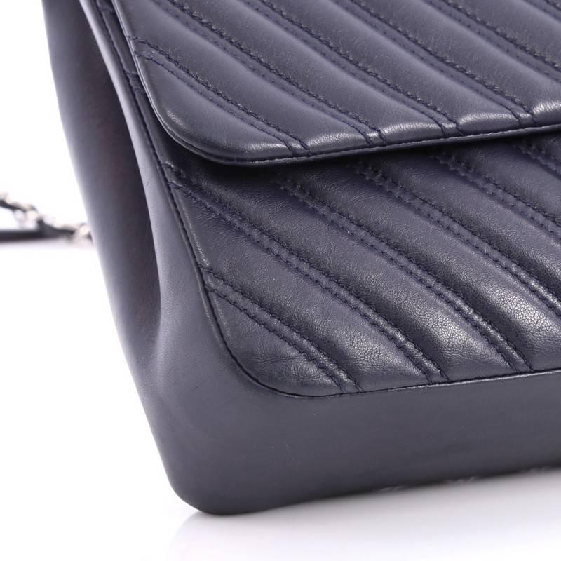 Chanel Double Stitch Flap Bag Chevron Lambskin Jumbo 3