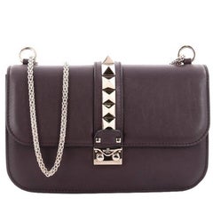 Valentino Glam Lock Shoulder Bag Leather Medium