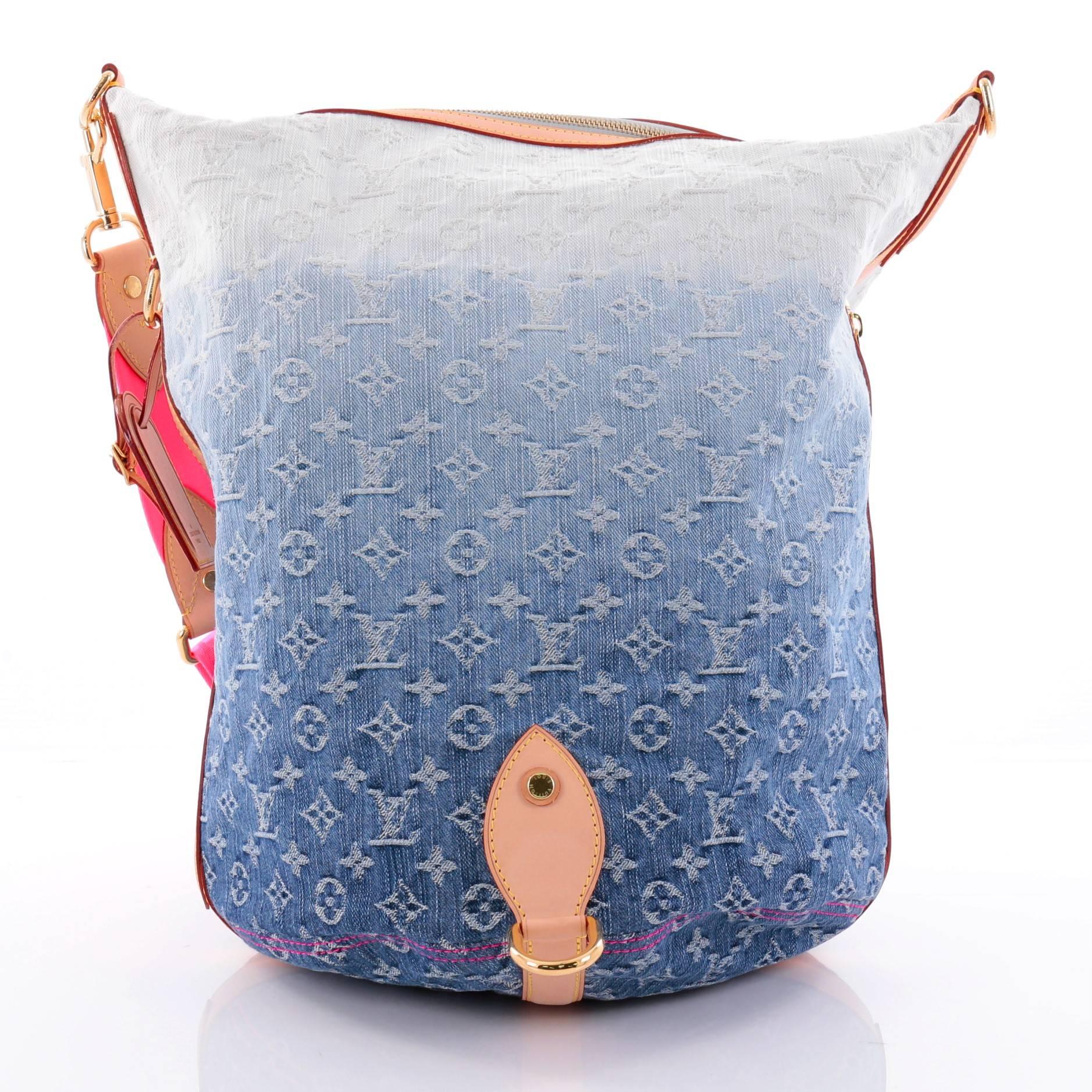 Louis Vuitton Sunburst Handbag Denim PM In Good Condition In NY, NY