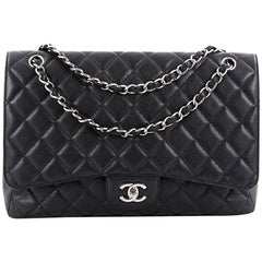 Chanel Classic Single Flap Bag Quilted Caviar Maxi