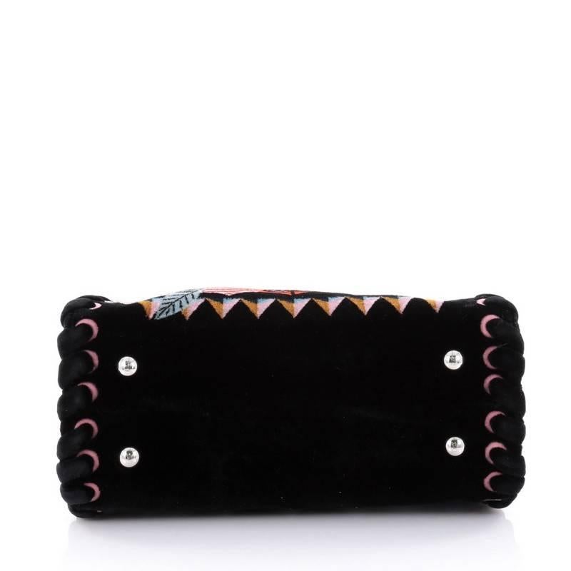 Fendi Peekaboo Handbag Embroidered Velvet Mini 1