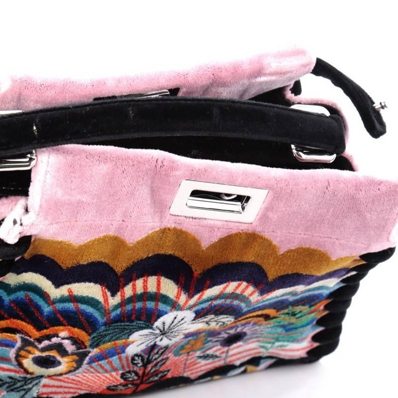 Fendi Peekaboo Handbag Embroidered Velvet Mini 3