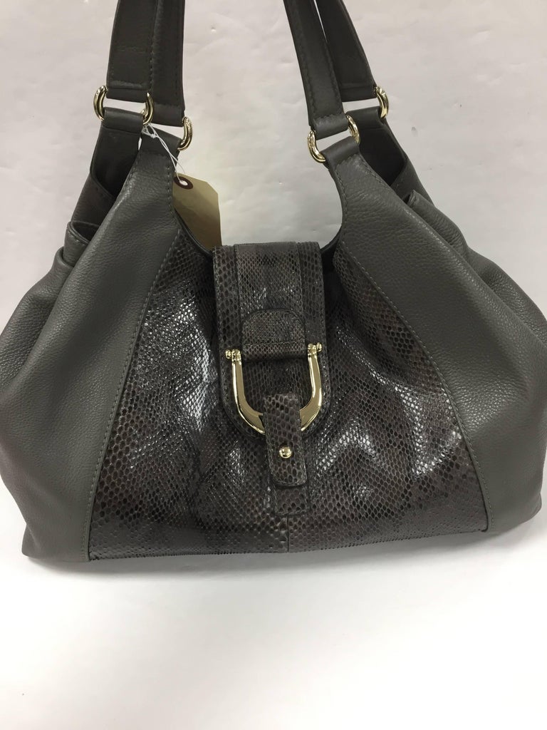 Gucci Greenwich Shoulder Bag Leather and Python Medium at 1stDibs