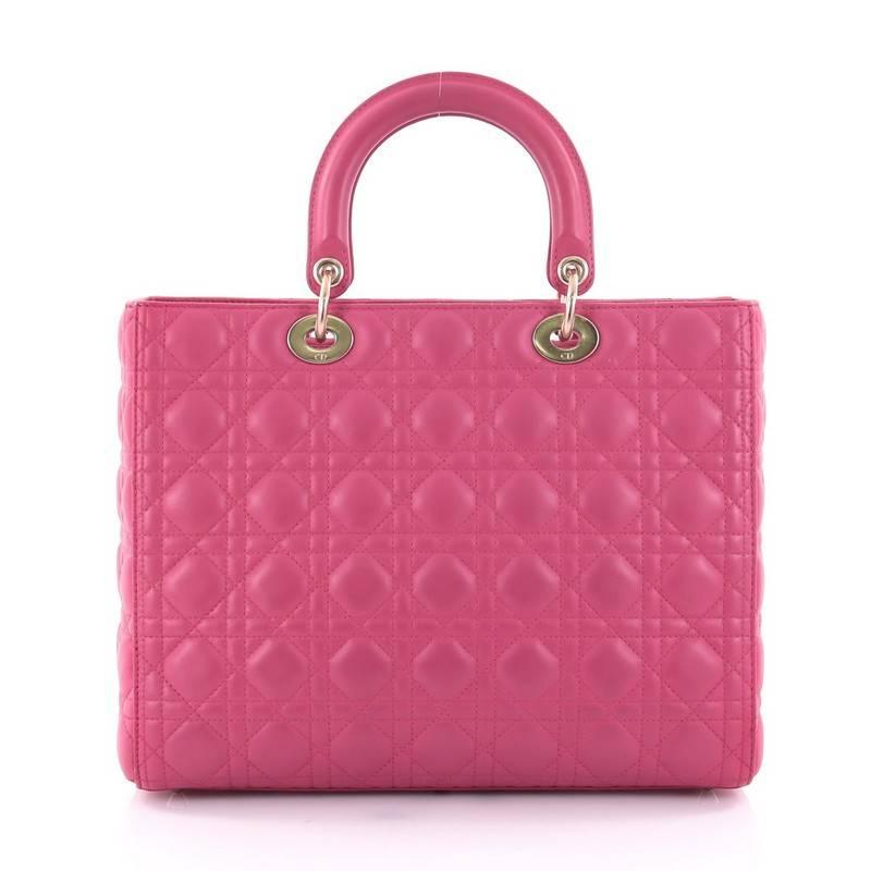 Women's or Men's Christian Dior Lady Dior Handbag Cannage Quilt Lambskin Large